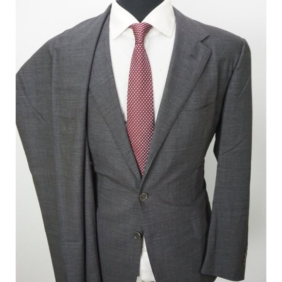Abla Napoli x Attolini S180s Wool Gray 2 Pc Suit Jacket Pants Sz 44 BRAND NEW - Picture 4 of 11